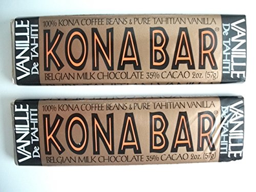 Amazon.com : Kona Bar Lot of 2 Vanille De Tahiti Belgian Milk Chocolate &  100% Kona Coffee Beans Bar : Grocery & Gourmet Food