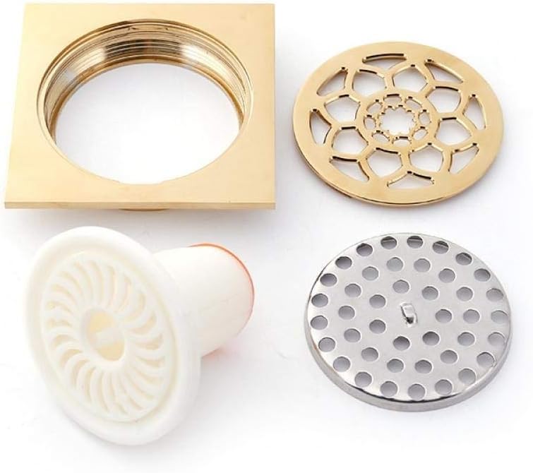 1pc New Floor Drain New Rose Gold Shower Drain Sink Bathtub Drainer Bathroom Toilet Kitchen Balcony Universal Floor Drain-Golden