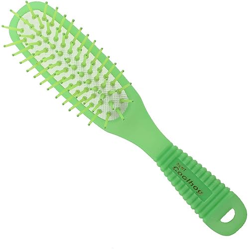Kent Brushes Cool Hog Cushioned Nylon cepillo para polvo de pelo con punta de bola, color verde por Kent