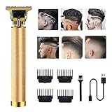 Hair Clippers for Men, Cordless Electric Hair Trimmer Rechargeable Beard Trimmer Shaver, Electric Trimmer Zero Gapped Edgers Clipper Hair Cutting Kit (Clear)