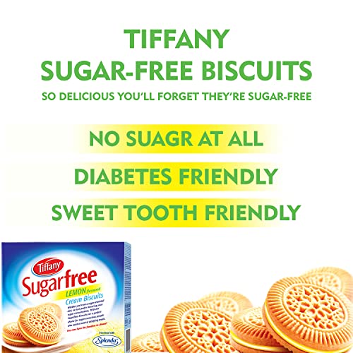 Image of Tiffany Sugar Free Lemon Cream Sandwich Biscuits,162g | Healthy Snacks for Diebetic | Sweetened With Splenda