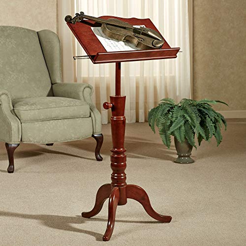 Touch Of Class Aubrie Music Stand Adjustable Classic Cherry One Size - Traditional Wooden Artisanship - Musical Professional Wood Stands For Sheet Notes, Conductors, Studio - 53 Inches High #TOP1