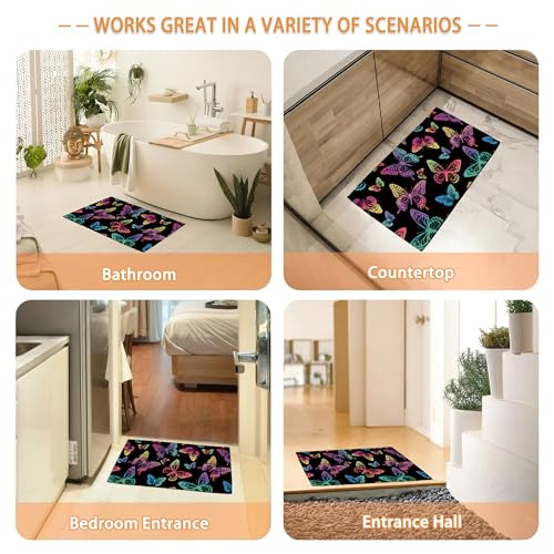 Mogifedc MO-DM01 Rainbow Butterflies Door Mat, Indoor Outdoor Decor Patio Mats Entrance Door Mats Non-Slip Outside Inside Floor Mat Rugs thumb #6