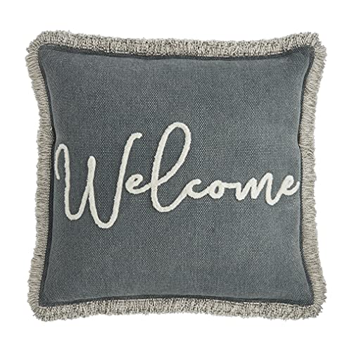 Oreiller bleu bouclé Mud Pie pour canapé cocooning - 2