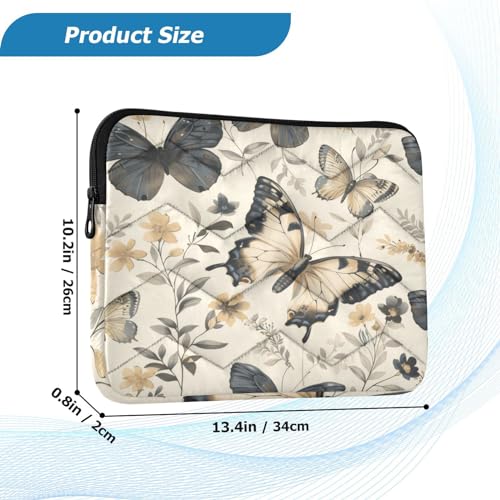 Funda para portátil 13-14 pulgadas beige con mariposas miniatura 3