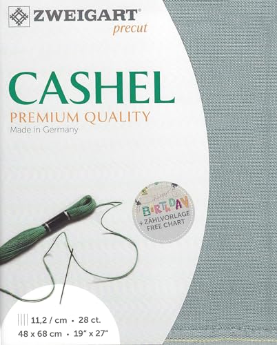 Image of Wizardi Cashel 28 Count Pearl Gray 3281 /778. Needlework Canvas, Cross-Stitch Fabric, Embroidery Cloth, Needlepoint Canvas. 100% Linen. Precut Zweigart
