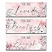 3 Pieces Floral Wooden Hanging Wall Art Positive Quotes You Are Loved You Are Beautiful You Are Enough Inspirational Word Sign Decors for Teen Girls Women Room (Pink. 4 x 11 Inch)