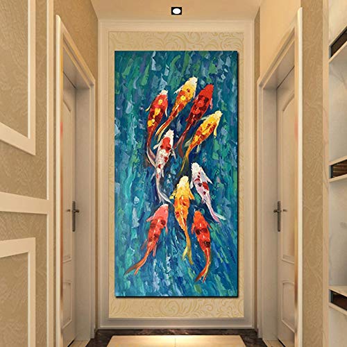 Affiches poisson Koi abstrait pour une déco zen de salon moderne