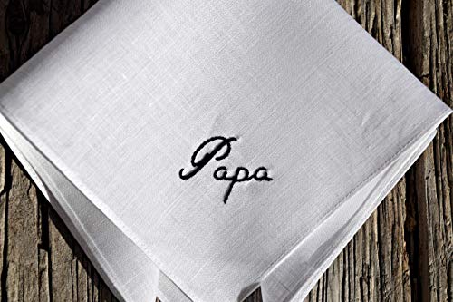 Linen Handkerchief With Embroidered Name #TOP2