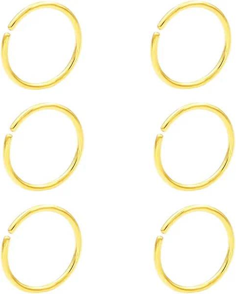 Seamless Nose Rings Hoop Septum Ring Piercing Earrings for Women for Helix Daith Rook Tragus Conch Lip Men's Body Jewelry 22g/20g/18g - 6mm/8mm/10mm/12mm - Silver/14k Gold-plated/14k Rose Gold-plated
