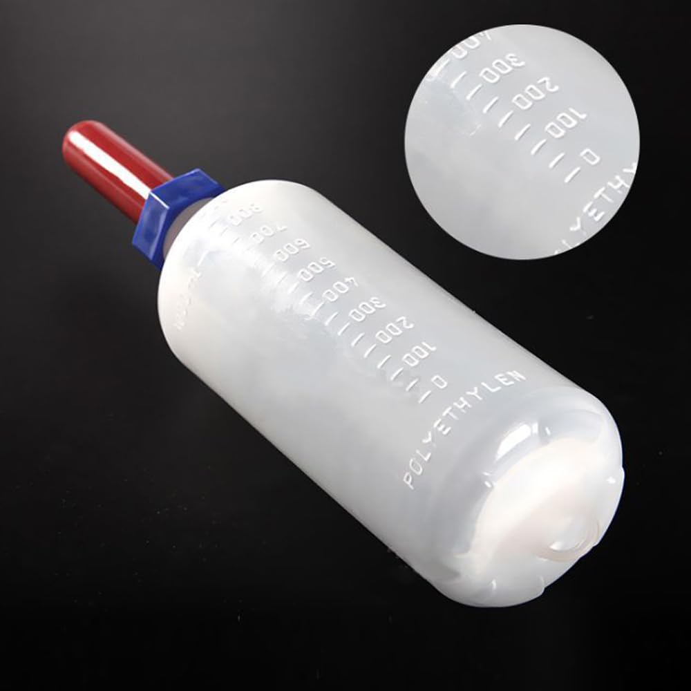 3L Kälberflasche, Kälbermilchflasche Kunststoff mit Silikondüse für Kälber Lämmer Ferkel Bauernhof Tiere (mit Griff)