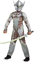 Vista 5 de Genji Costume for Kids, Official Overwatch Costume Jumpsuit with Mask and Armor