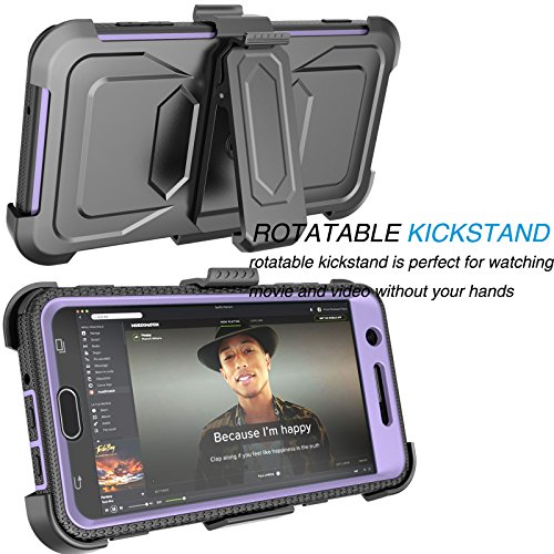 Tekcoo Galaxy J7 Sky Pro Case, Tekcoo Galaxy J7 V/J7V/J7 Perx Holster Clip, [Tshell] [Built-In Screen] Locking Secure Swivel Belt Kickstand Phone Cover Full Body Cover For Samsung J7 2017 -Lavender #TOP3