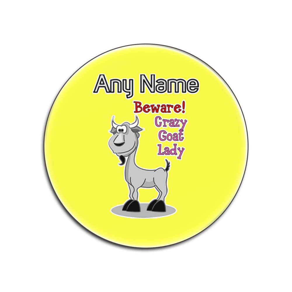 Dessous-de-verre chèvre motif Crazy Goat Lady idée cadeau drôle lot de 4 ronds