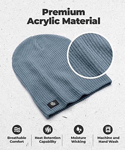 Revony Soft Warm Beanie - Appealing Lightweight Material - Slim Fit For Helmets Or Hoodies Blue Denim #TOP1