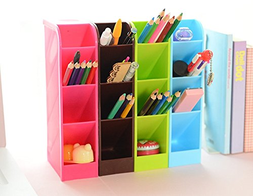Lani Ang Multifunction Four Grid Candy-colored Desktop Debris Storage Organizer Box for Office,stationery