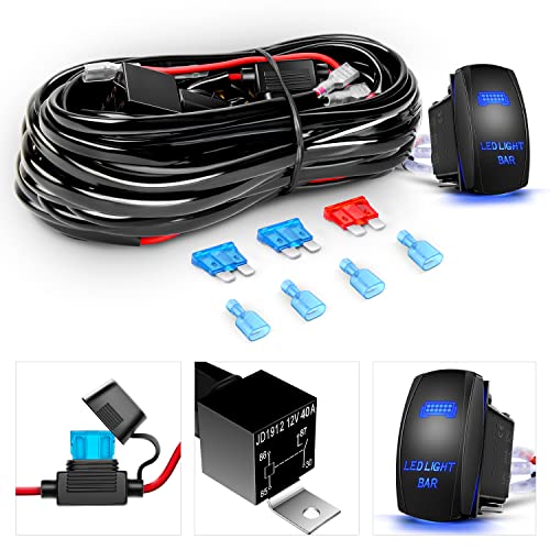 Gooacc 2Pcs 18W Led Pods Flood Light Bar Fog Light Driving Lighting With 12V 5Pin Rocker Switch Off Road Wiring Harness-2 Leads For Truck Golf Cart Suv Atv Utv Boat, 2 Years Warranty #TOP3