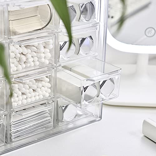 Koomuao Schreibtisch-Organizer Plastik 6/9/12 Schubladen,Sortierboxen Kleinteilemagazin,Klein Schubladenbox Kunststoff Desktop Aufbewahrung Organizer für Kosmetik Schmuck Schreibwaren (16 Schubladen)