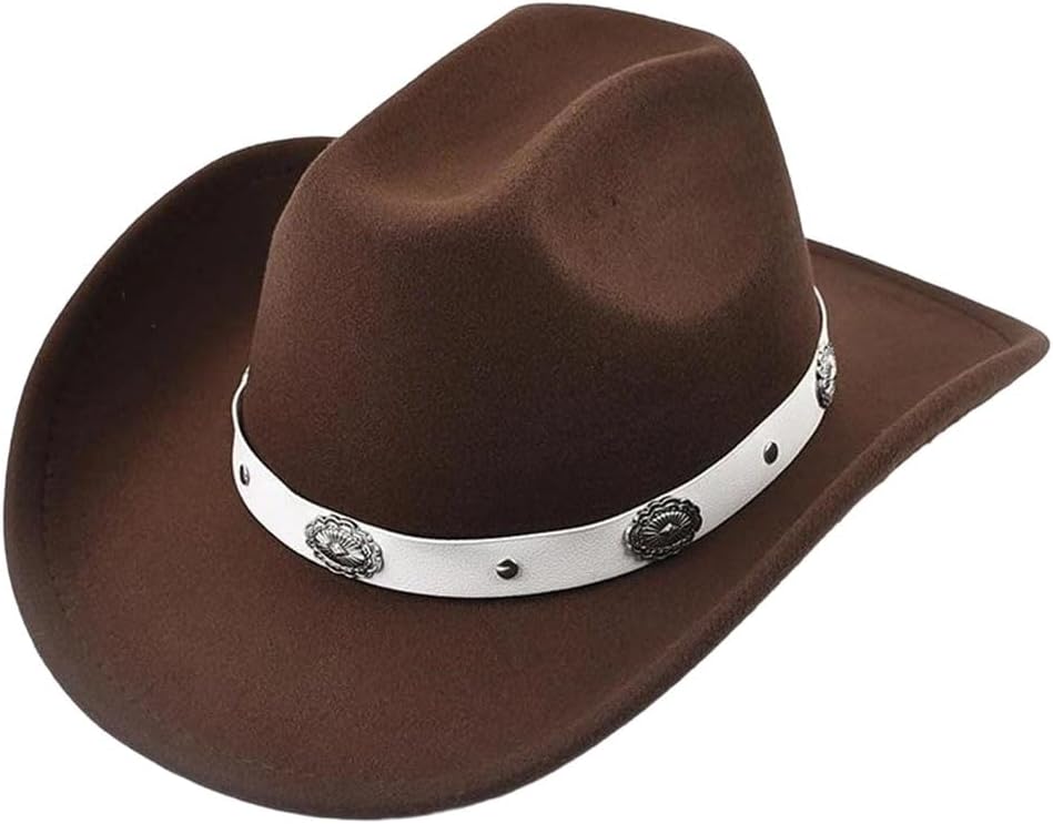 Women's Western Style Cowboy Cowgirl Hat Fashion Felt Hats Suitable for Western Events and Music Festivals