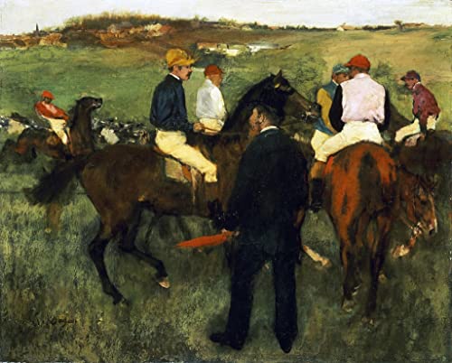 Toile Chevaux de course Edgar Degas contre les reflets lumineux