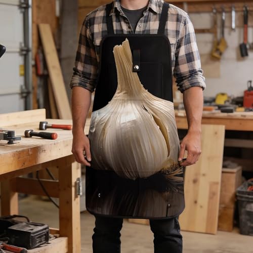Delantal de trabajo multiusos Raw Garlic con 8 bolsillos miniatura 5