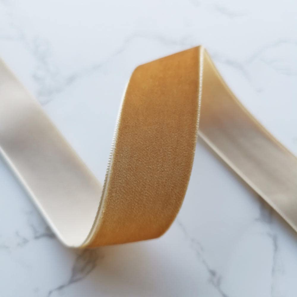 Ribbons For Gift Wrapping Ribbon For Fabric Satin Ribbons 22 Cm 2.5 Cm Aksamitna Wstążka Pojedyncza Stada Aksamitna Pasek Ręcznie Diy Bow Boże Narodzenie Wakacje-Złoty 143#