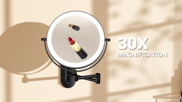 Amazon.com - Auxmir 1X/30X Wall Mounted Lighted Makeup Mirror, 8