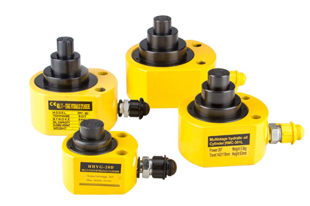 Buy CGOLDENWALL Hydraulic Jack 50T Triple Sections Ultrathin Hydraulic