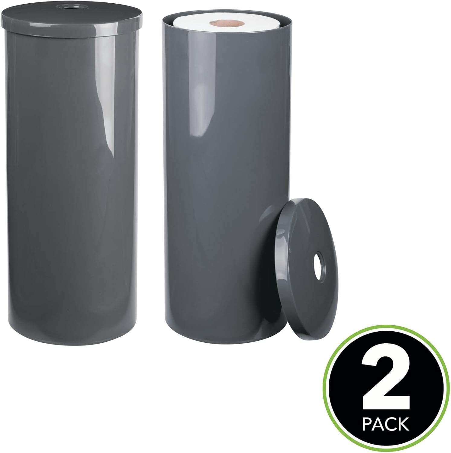 mDesign Free Standing Toilet Paper Holder ??? Set of 2 ??? Toilet Paper ...