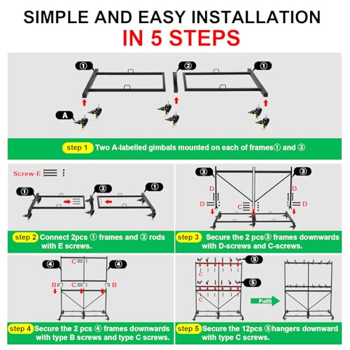 Image of Folding Chair Cart Storage Rack Thickened Two Tier Heavy Duty Folding Table Chair Racks for Storage with Locking Rubber Wheels can Withstand 800LBS Capacity