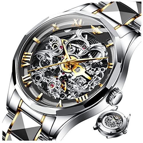 OLEVS Men's Casual Fashion Waterproof Gold Stainless Steel Band Quartz Gold Watches Gifts for Men