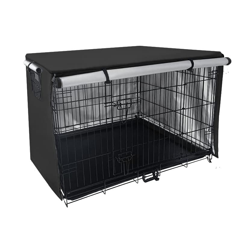 Dog Crate Cover, Durable Windproof & Dustproof Pet Kennel Cover for Indoor Outdoor Protection, Crate Cover for Dog Crates Pet Accessories Fits Most Dog Crates(Black, 25L x 19W x 20H inch)