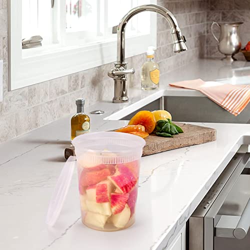 32oz Plastic Deli Food Storage Soup Containers with Airtight Lids, Extra-Thick, Slime, Soup, Leakproof,Stackable,Microwave/Freezer/Dishwasher Safe, BPA Free (24Pack) - Image 4