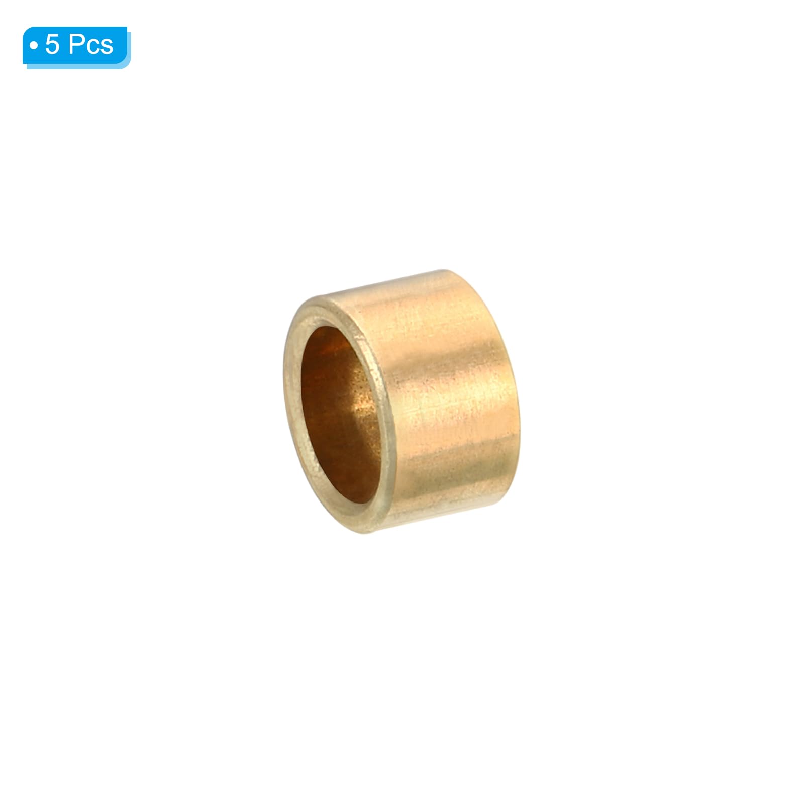 PATIKIL M6 Brass Spacers, 5 Pcs Metal Spacer Brass 6mm ID x 8mm OD x 5mm L Brass Spacers Screw Standoff for 1/4inch or M6 Screw Bolts - Image 3