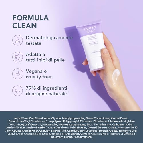 Foreo Kiwi Crema Idratante Opacizzante - Trattamento Post-Estrazione Punti Neri Con Aspirazione A Vuoto E Microdermoabrasione - Per Pelle Grassa Con Acne - Dermatologicamente Testata - Vegana, 40 Ml - 7