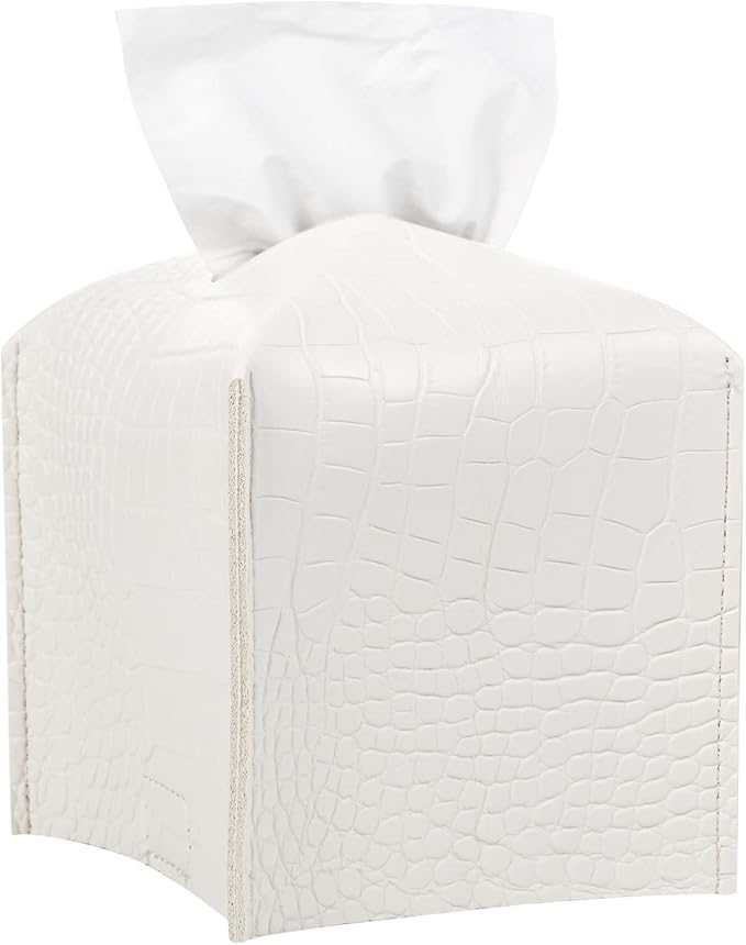 Livelab Tissue Box Cover Square, Luxury Crocodile Textured