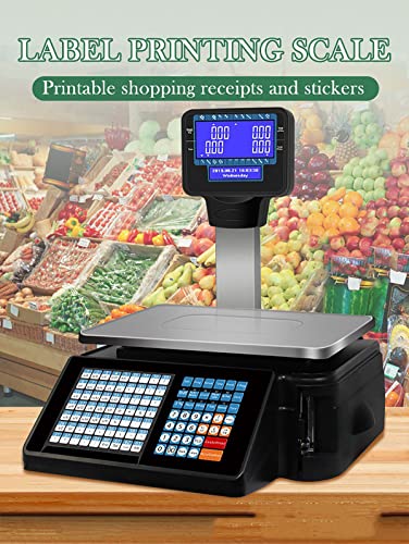 Báscula comercial con impresora integral y pantalla torre 30kg miniatura 2