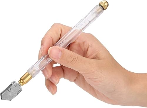 Miniatura 2 de Cortador de vidrio con alimentación de aceite y mango de plástico, herramienta profesional de corte de vidrio para aplicaciones de vidrio y minerales