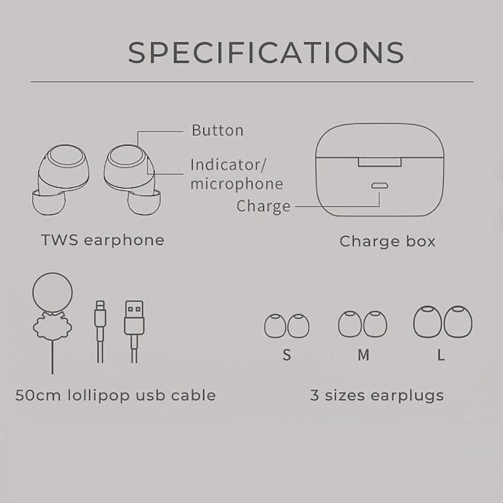 sans Fil Oreillettes, Bluetooth 5. 0 Casque étanche écouteurs, écouteurs Intra- Auriculaires avec Micro, la réduction du Bruit et Cas de Charge