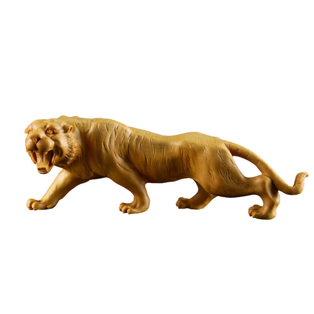 YNIYUJKL Feng Shui Ornaments Boxwood Zodiac Tiger Statue,Wood Chinese Decor Figurine,Home And Office Sculpture