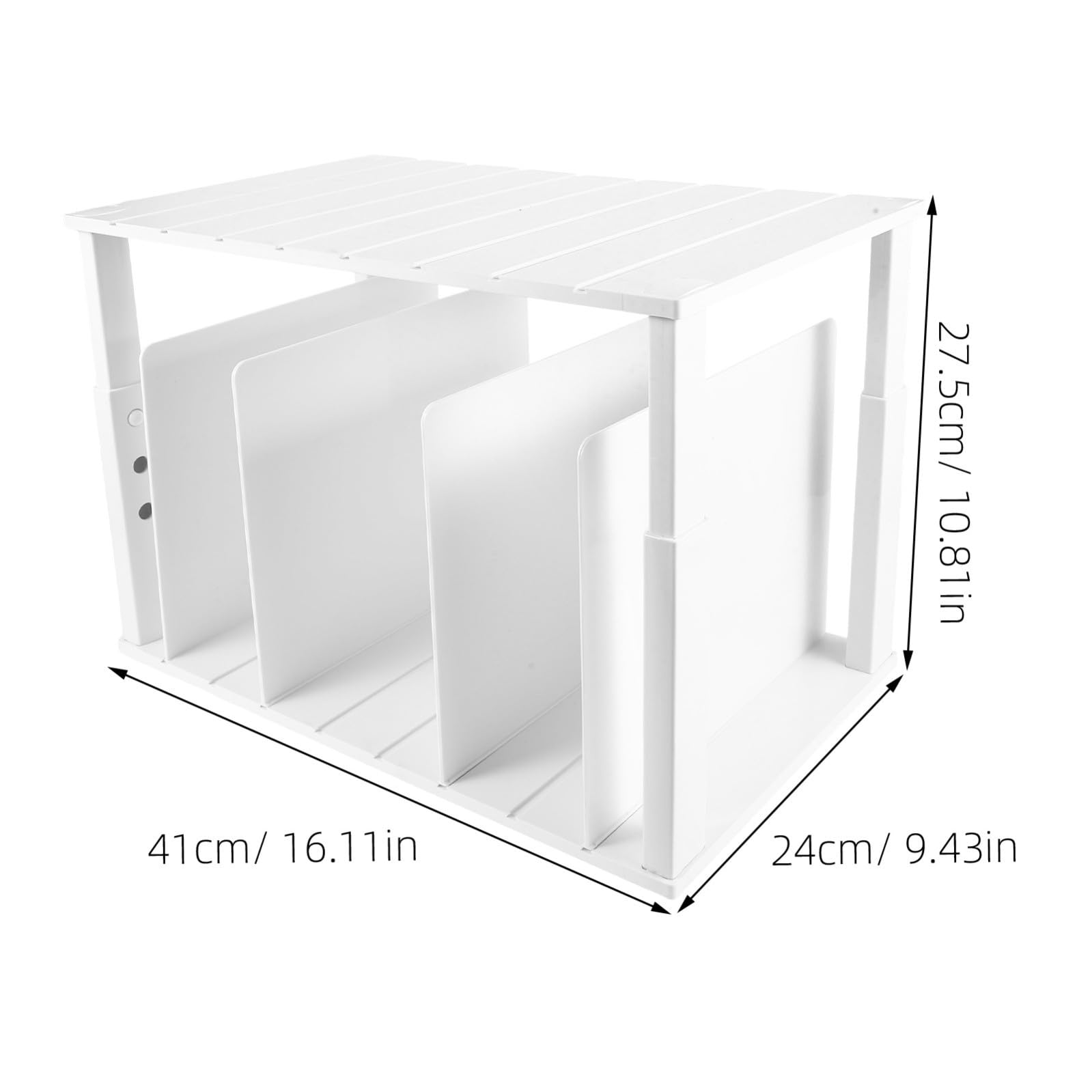 SOLUSTRE Organizer Bordi Lisci e Arrotondati per Borse da Armadio Bianco in ABS Design Regolabile e Divisori Regolabili, Doppio Strato per Casa e Camera da