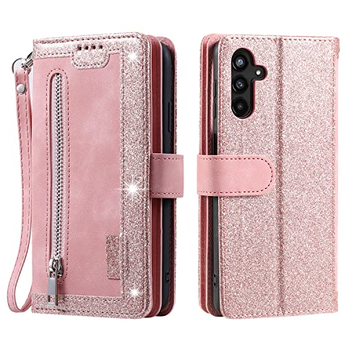 Étui portefeuille pour Samsung S24 Plus rose idéal pour libérer vos mains en déplacement