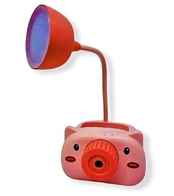 FunBlast LED Table Lamp - LED Rechargeable Desk Lamp with Pen Holder & Sharpener, Study Desk Light for Study Room/Home/Office (Pack of 1 Pcs) (Peach)