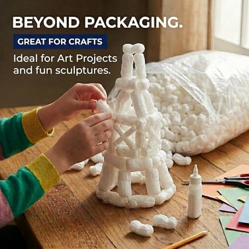BOX USA 7NUTSW 7 Cubic Feet Loose Fill Packing Peanuts, White - Thumbnail 6