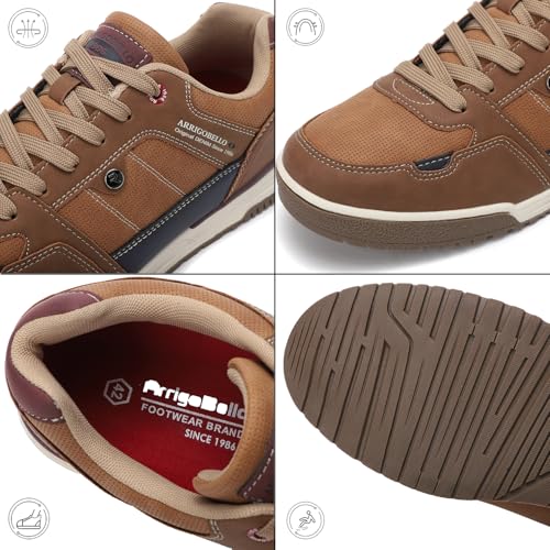 Image of ARRIGO BELLO Mens Casual Shoes Fashion Sneakers Breathable Comfort Classic Lace-Up Low Top Walking Shoes
