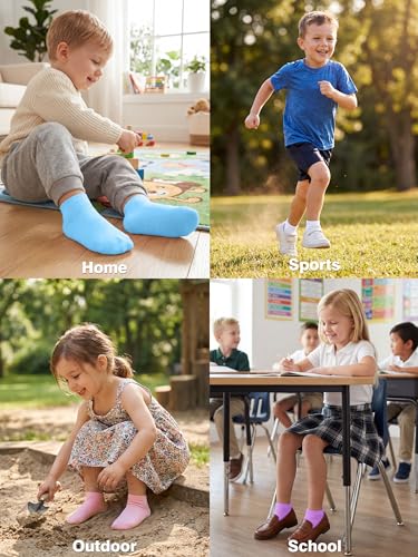 Image of Cooraby 25 Pairs Kids' Low Cut Socks Half Cushion Sport Ankle Athletic Socks
