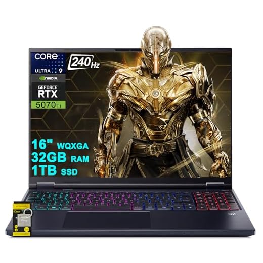 acer Predator Helios Neo 16S AI Gaming Laptop 16" 2560x1600 OLED 240Hz (100% DCI-P3) Intel 24-core Ultra 9 275HX 32GB RAM 1TB SSD GeForce RTX 5070 Ti DLSS4 (Up to 992 AI Tops) Win11 ICP Hub w/Copilot