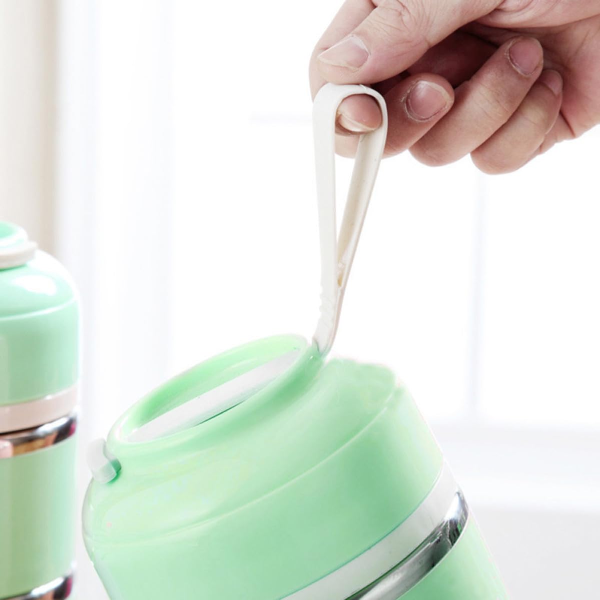 Boîte Bento en Acier Inoxydable 2 Pièces, 3 Couches Vert