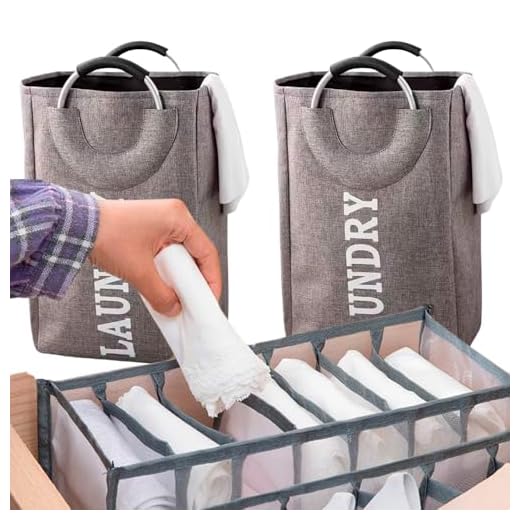 Cesto Roupa Suja Dobrável para Lavanderia com Alça de Alumínio à Prova d'água 60 Litros – Compre 1 e 2 Leve um Organizador de Gaveta - Organização e Praticidade com Produtos Premium