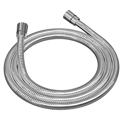 Image of RV Shower Head with Hose ABS Outdoor RV Shower Hose Kit Replacement with ON /OFF Switch for RV, Trailer, Campers, Motorhomes, Fifth Wheels, Boats (Chrome)